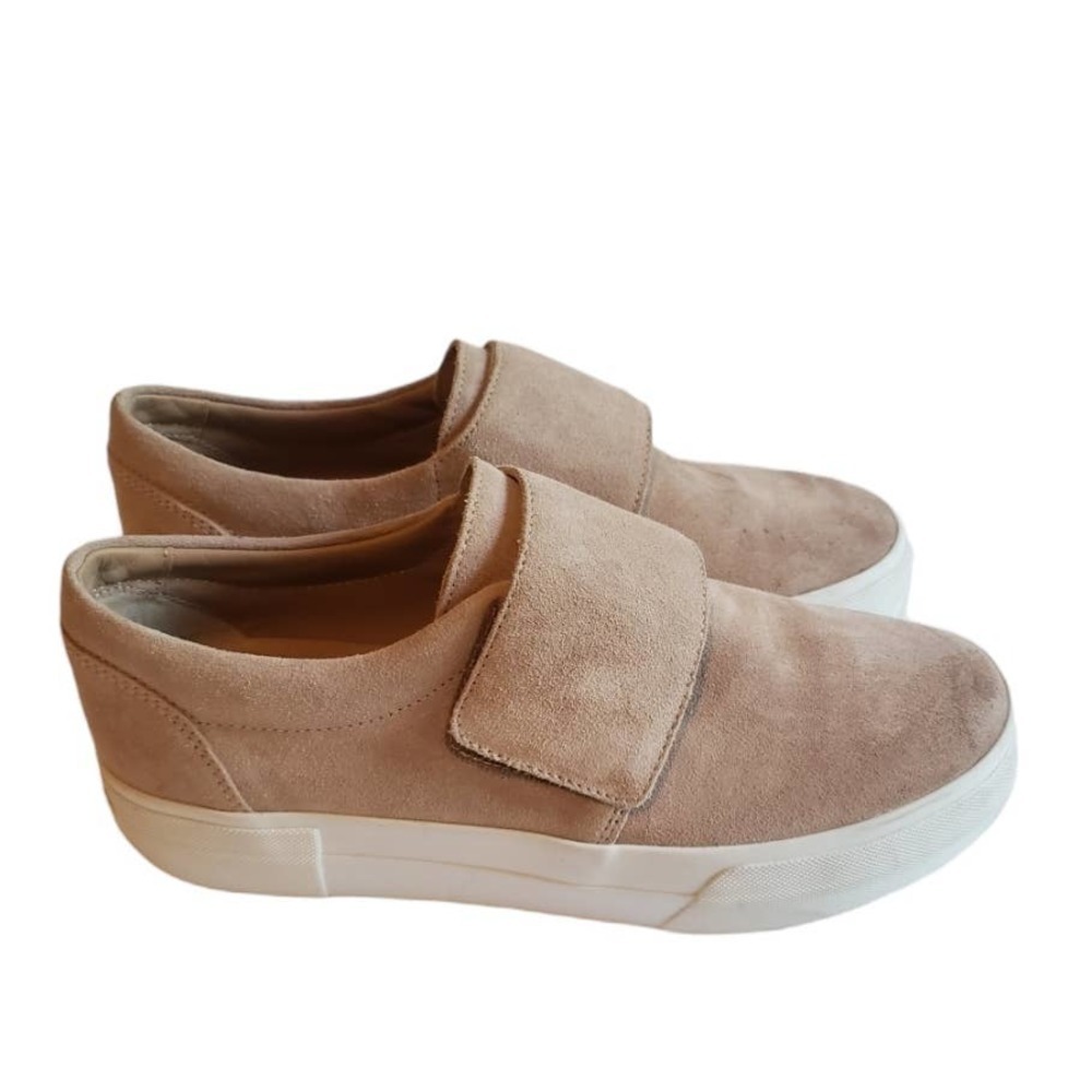 Vince Cage Suede Platform Sneakers 7.5 Blush Pink Hook &‎ Loop